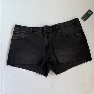 Rewash Charcoal Low-Rise Denim Shorts